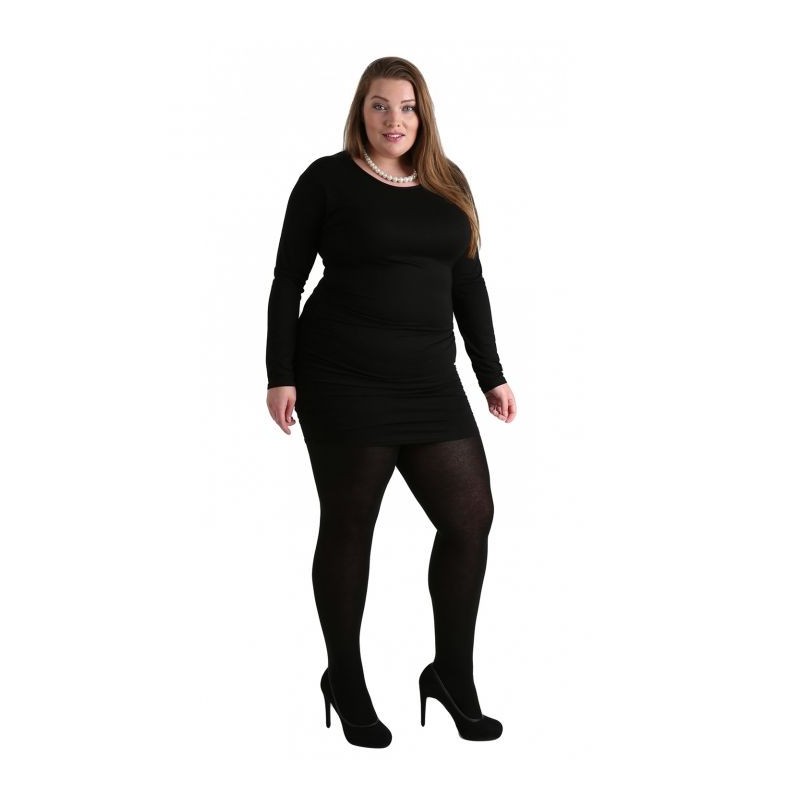 collant "les basiques" grande taille - collant opaque 90 deniers Pamela Mann maxi (porté face)