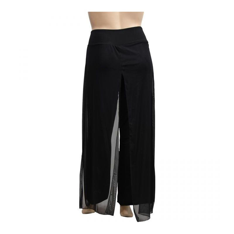 pantalon grande taille -pantalon large noir fluide (dos)