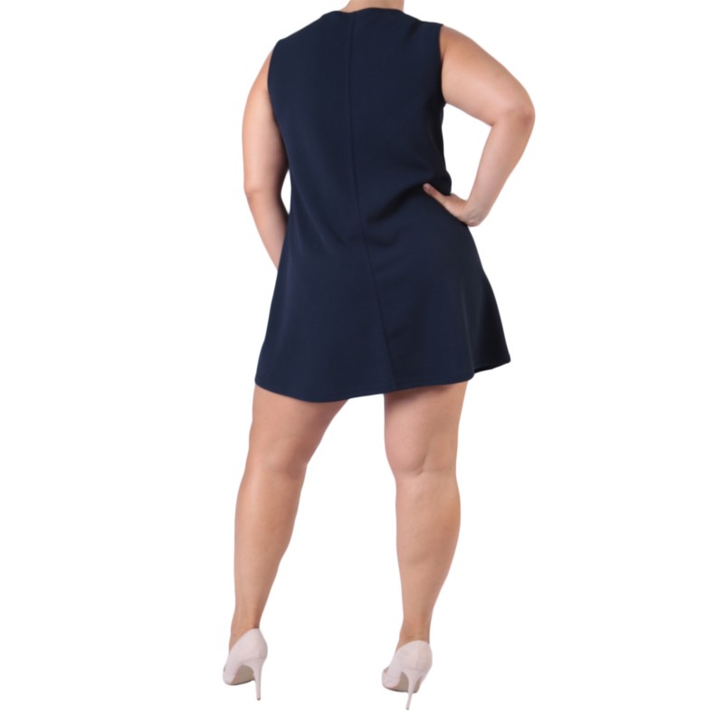 robe grande taille - robe trapèze sans manches avec étoiles 2W (dos)