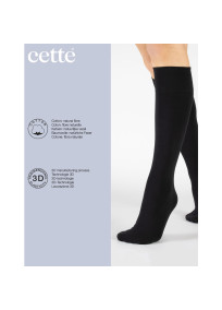 Descriptif chaussette mi-bas Montreux 100 deniers de la marque Cette en coton coloris noir