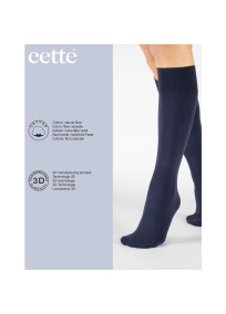 Descriptif chaussette mi-bas Montreux 100 deniers de la marque Cette en coton coloris bleu navy