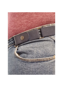 Ceinture extensible grande taille pour femme sans boucle bleue portée