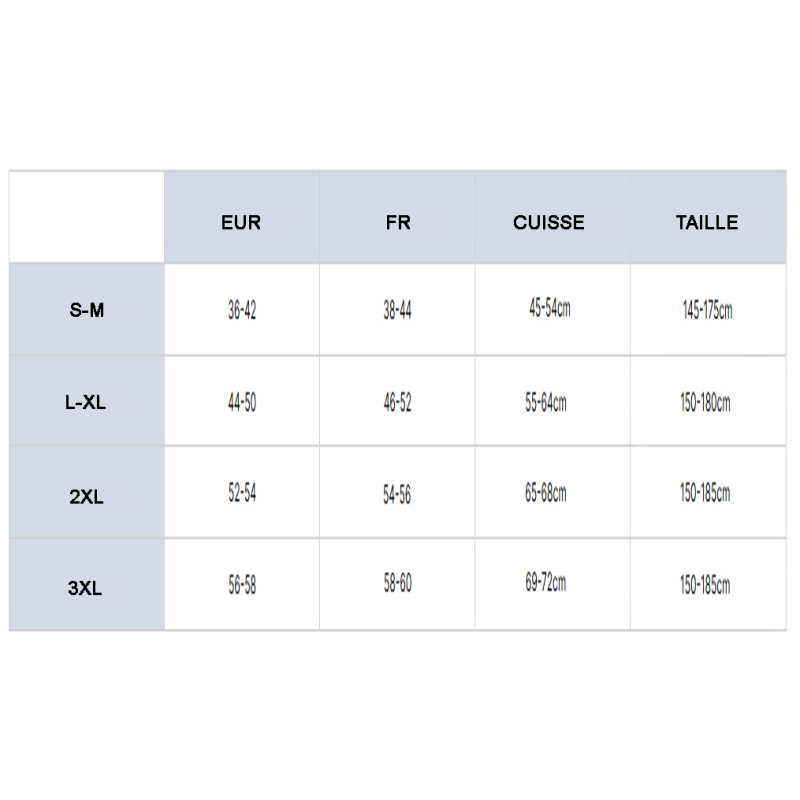 Guide des tailles pour les bas grande taille en résille Bahamas de la marque belge Cette